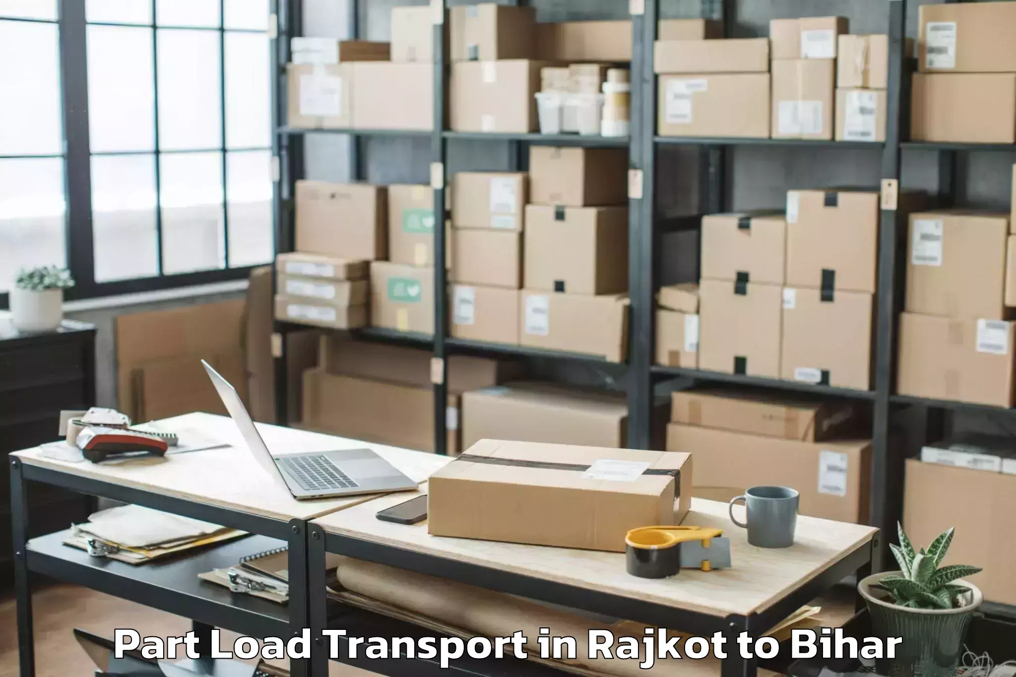 Book Rajkot to Lauriya Part Load Transport Online